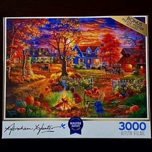 "Autumn Village" 3000 Piece Jigsaw Puzzle by Abraham Hunter New Fall NP3